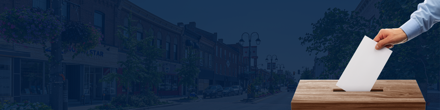 Ballot being put into voter box